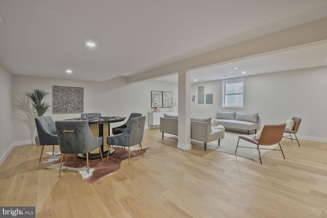 8328 Tuckerman Ln, Potomac, MD 20854 - dining room featuring light wood-type flooring and recessed lighting