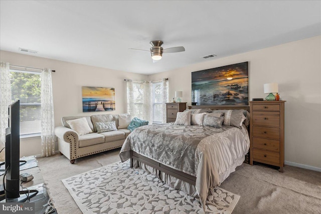 45 Sassafras Dr, Sicklerville, NJ 08081 - bedroom with light carpet and ceiling fan