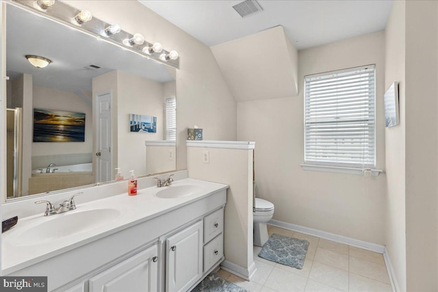 45 Sassafras Dr, Sicklerville, NJ 08081 - bathroom featuring a bath, double vanity, and tile patterned floors