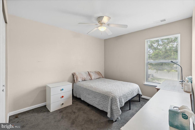45 Sassafras Dr, Sicklerville, NJ 08081 - bedroom with dark colored carpet and a ceiling fan
