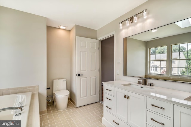 22 Billingsport Dr, Sicklerville, NJ 08081 - full bath featuring vanity, a bath, and tile patterned flooring