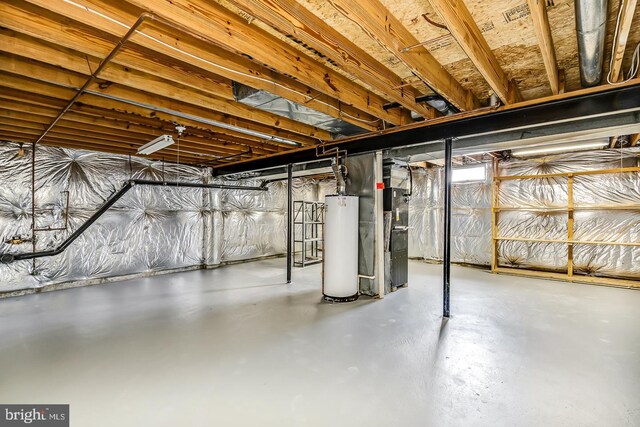 22 Billingsport Dr, Sicklerville, NJ 08081 - unfinished basement featuring water heater and heating unit