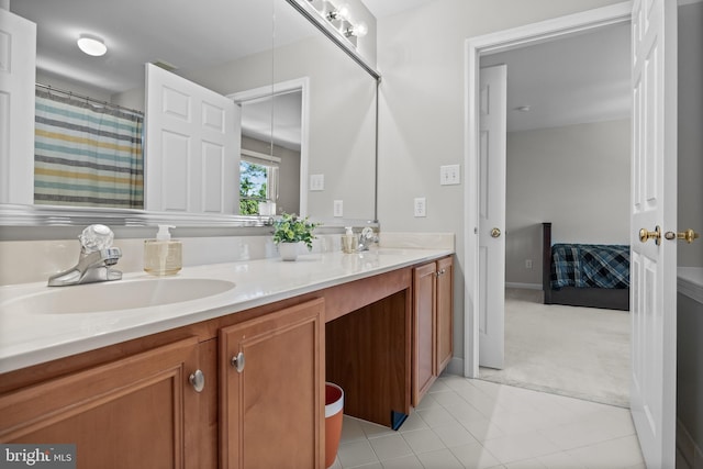 62 Brooks Rd, Moorestown, NJ 08057 - bathroom with double vanity, tile patterned floors, and connected bathroom