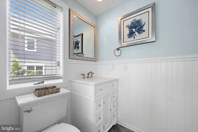 10 11th St, Beach Haven, NJ 08008 - half bathroom featuring vanity and a wainscoted wall