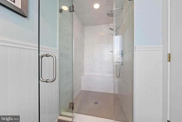 10 11th St, Beach Haven, NJ 08008 - full bathroom with a shower stall and wainscoting