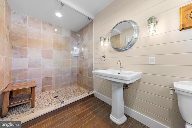 10 11th St, Beach Haven, NJ 08008 - full bath with a tile shower and wood finished floors