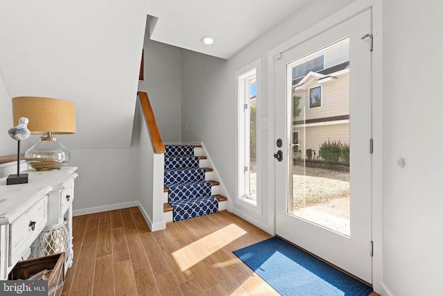 10 11th St, Beach Haven, NJ 08008 - entryway featuring light wood-type flooring and stairway