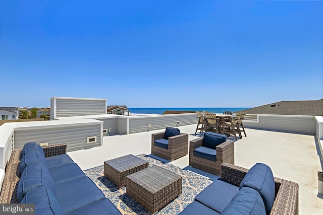 10 11th St, Beach Haven, NJ 08008 - view of patio with an outdoor hangout area and a water view