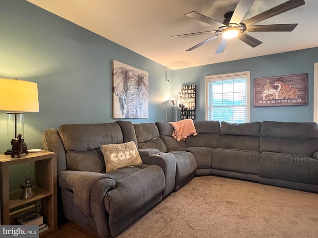 210 W Walnut St, Marietta, PA 17547 - carpeted living area with a ceiling fan
