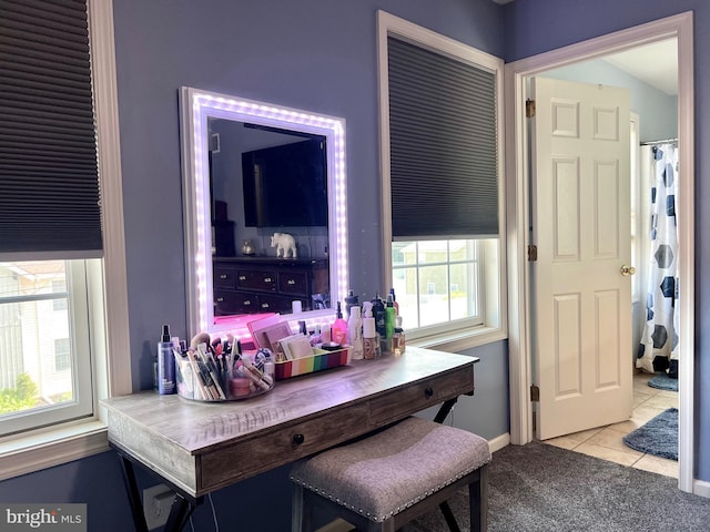 210 W Walnut St, Marietta, PA 17547 - carpeted dining room with tile patterned flooring and baseboards