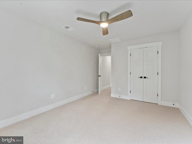 11433 Popes Head Rd, Fairfax, VA 22030 - unfurnished bedroom with light colored carpet, a closet, and ceiling fan