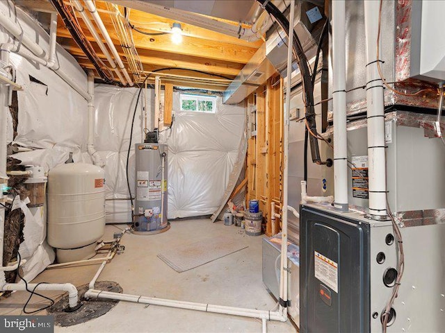 11433 Popes Head Rd, Fairfax, VA 22030 - basement featuring gas water heater and a water pressure tank