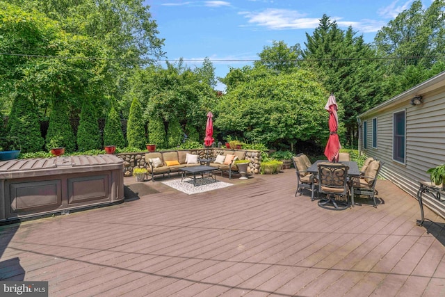 803 Libby Ln, Langhorne, PA 19053 - wooden deck with outdoor lounge area and outdoor dining area