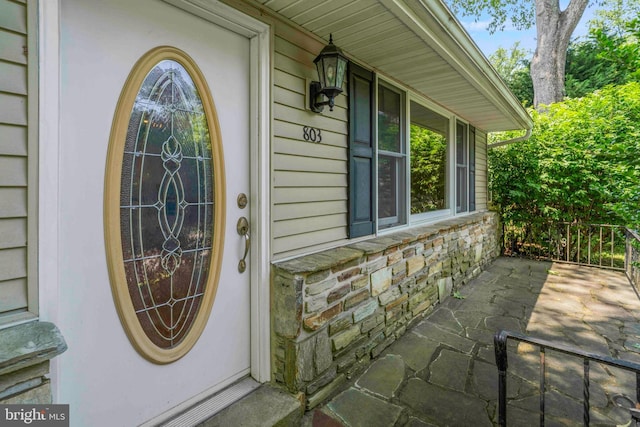 803 Libby Ln, Langhorne, PA 19053 - entrance to property featuring stone siding and a porch