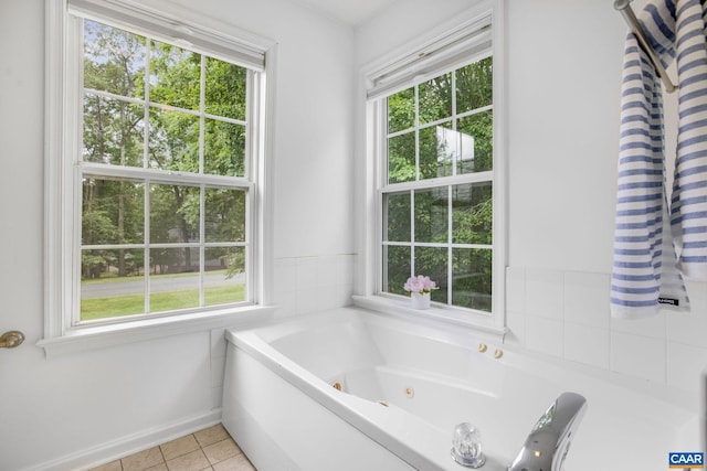 1433 River Oaks Rdg, Charlottesville, VA 22901 - full bathroom featuring a whirlpool tub and tile patterned flooring