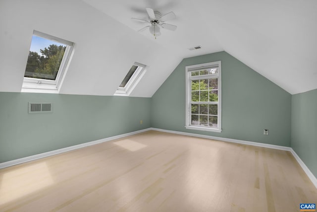 1433 River Oaks Rdg, Charlottesville, VA 22901 - bonus room with a skylight, wood finished floors, a ceiling fan, and lofted ceiling