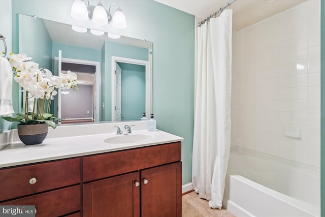 4163 S Four Mile Run Dr Unit 401, Arlington, VA 22204 - full bathroom featuring vanity and shower / bath combination with curtain