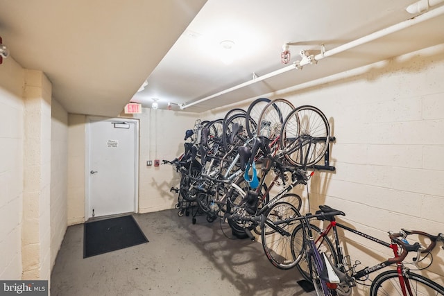 4163 S Four Mile Run Dr Unit 401, Arlington, VA 22204 - garage with bike storage and concrete block wall