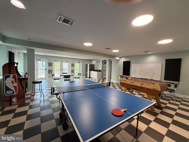4163 S Four Mile Run Dr Unit 401, Arlington, VA 22204 - game room featuring tile patterned floors and recessed lighting