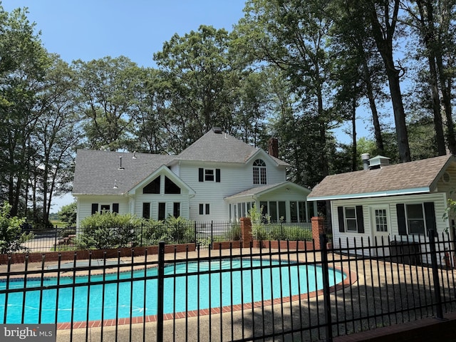 7071 Pomona Rd, Chestertown, MD 21620 - view of swimming pool with an outbuilding and a patio