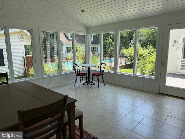 7071 Pomona Rd, Chestertown, MD 21620 - sunroom with vaulted ceiling and tile patterned floors