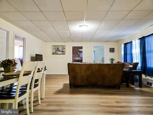 102 Red Lion Rd, Southampton, NJ 08088 - living area featuring healthy amount of natural light, light wood finished floors, and a drop ceiling