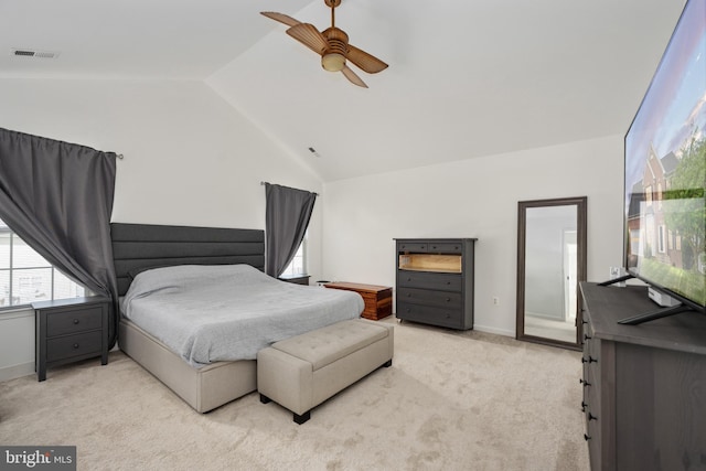 17 Saint Claires Ct, Stafford, VA 22556 - bedroom with lofted ceiling, light colored carpet, and a ceiling fan