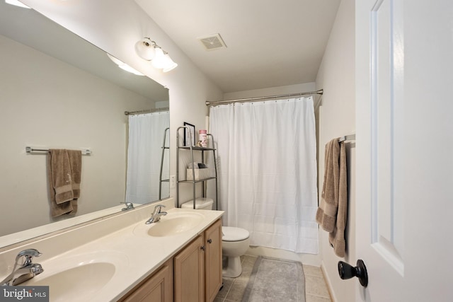 17 Saint Claires Ct, Stafford, VA 22556 - full bathroom featuring double vanity, tile patterned floors, and a shower with shower curtain