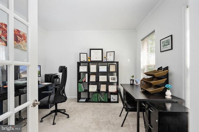 17 Saint Claires Ct, Stafford, VA 22556 - home office with crown molding and carpet floors