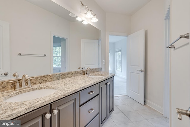 10002 Courthouse Rd, Vienna, VA 22181 - full bathroom featuring double vanity and tile patterned flooring