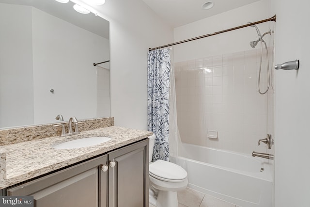 10002 Courthouse Rd, Vienna, VA 22181 - bathroom with shower / bath combination with curtain, vanity, and tile patterned flooring