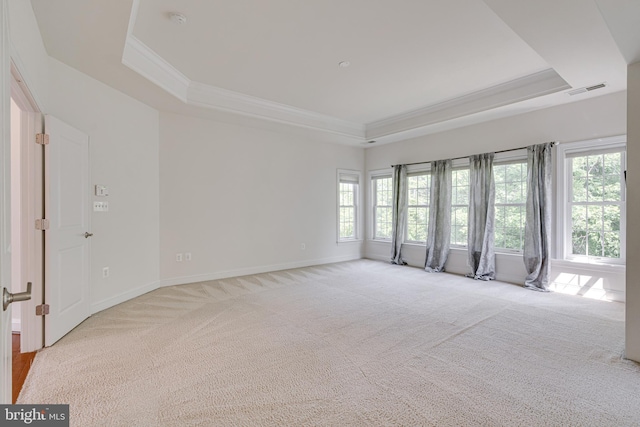 10002 Courthouse Rd, Vienna, VA 22181 - empty room with a raised ceiling, light carpet, ornamental molding, and a smoke detector