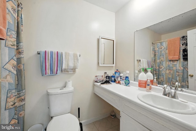 20315 Beaconfield Ter Unit 202, Germantown, MD 20874 - bathroom featuring tile patterned flooring, vanity, and a shower with curtain