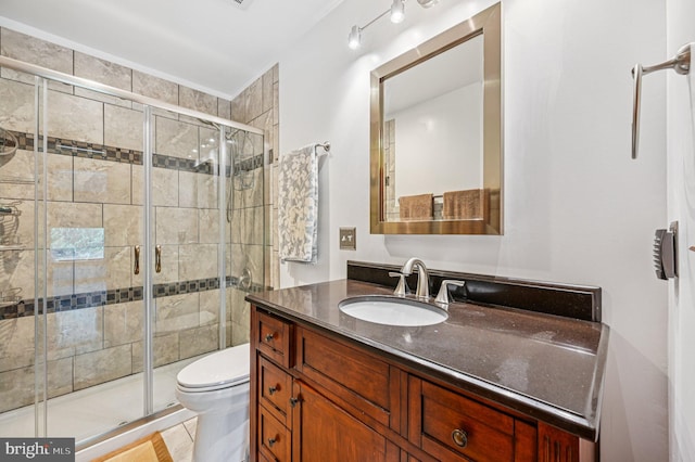 1802 Disney Estates Cir, Severn, MD 21144 - full bath featuring vanity, a stall shower, and tile patterned flooring
