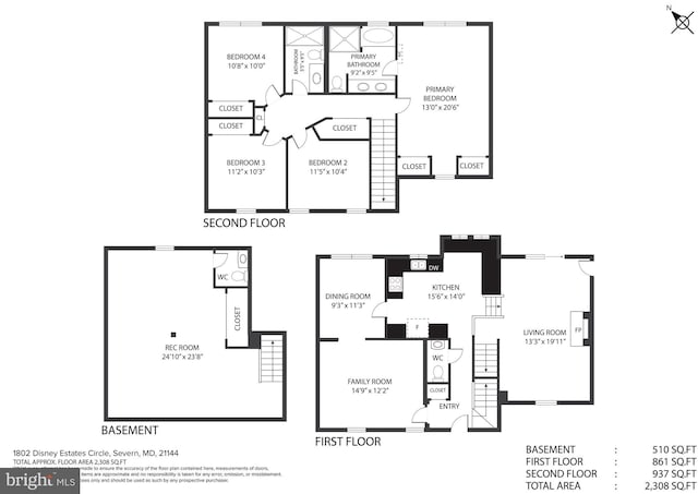 1802 Disney Estates Cir, Severn, MD 21144 - view of floor plan / room layout