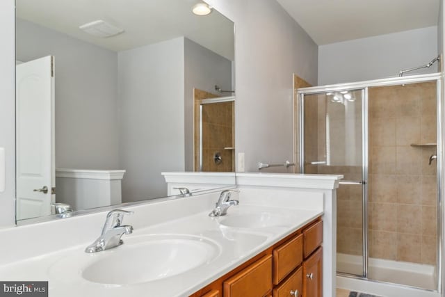 2707 Amber Crest Rd, Hanover, MD 21076 - bathroom with a shower stall and double vanity
