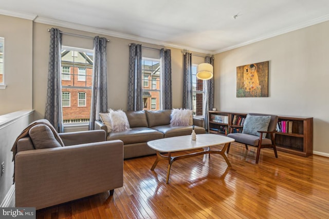2707 Amber Crest Rd, Hanover, MD 21076 - living room with ornamental molding and hardwood / wood-style floors