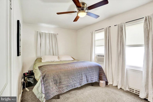 30 N Dwight St, Reading, PA 19609 - bedroom with multiple windows, carpet, cooling unit, and a ceiling fan