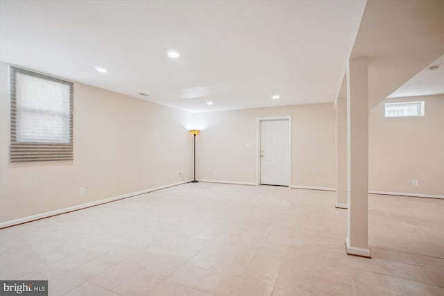 2907 Dumas St, Alexandria, VA 22306 - below grade area featuring baseboards and recessed lighting
