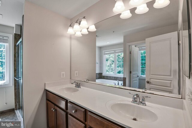 1413 Triton Ct, Edgewater, MD 21037 - full bath featuring double vanity, a stall shower, and a garden tub