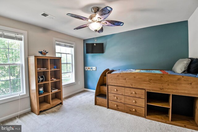 1413 Triton Ct, Edgewater, MD 21037 - bedroom featuring multiple windows, carpet, and ceiling fan
