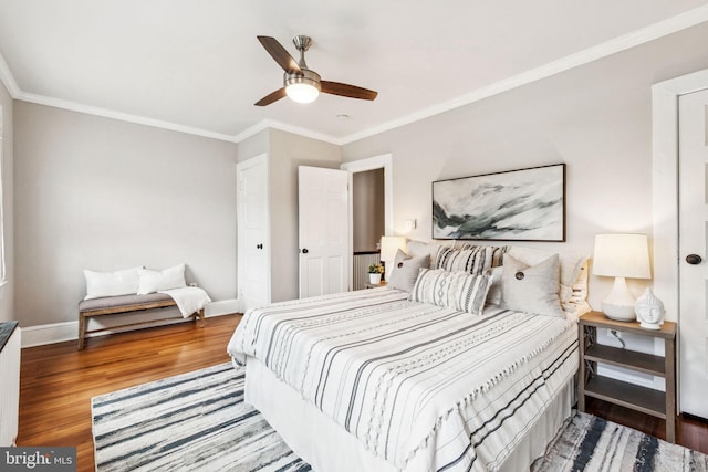 1818 Newton St NE, Washington, DC 20018 - bedroom featuring wood finished floors, ornamental molding, and a ceiling fan