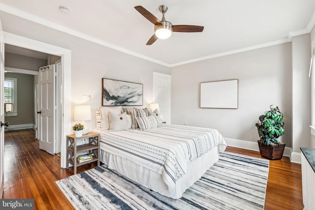1818 Newton St NE, Washington, DC 20018 - bedroom featuring wood finished floors, crown molding, and ceiling fan