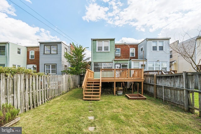 1818 Newton St NE, Washington, DC 20018 - rear view of house featuring a deck, a fenced backyard, stairs, and a residential view