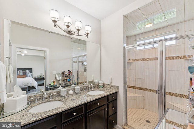 5445 Stream Bank Ln, Greenbelt, MD 20770 - ensuite bathroom with a stall shower and double vanity