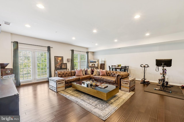 5445 Stream Bank Ln, Greenbelt, MD 20770 - living area with wood finished floors and recessed lighting