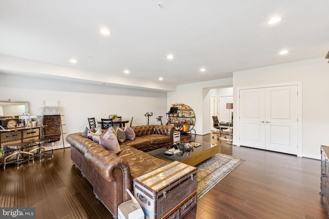 5445 Stream Bank Ln, Greenbelt, MD 20770 - living area with recessed lighting and wood finished floors
