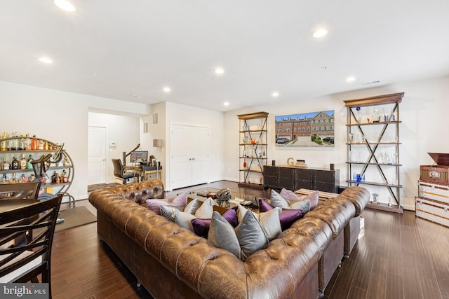 5445 Stream Bank Ln, Greenbelt, MD 20770 - living room featuring recessed lighting and hardwood / wood-style floors
