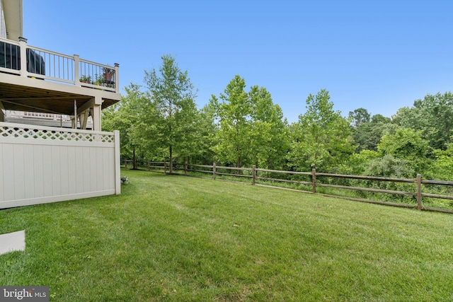 5445 Stream Bank Ln, Greenbelt, MD 20770 - fenced backyard with a deck
