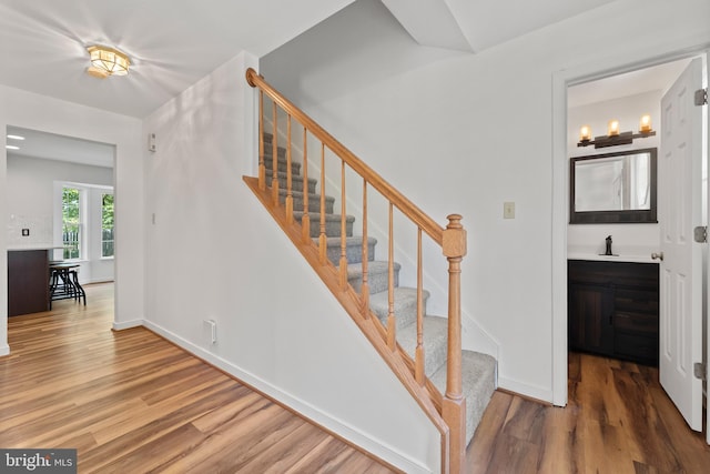 27 Brown Cir, Fredericksburg, VA 22405 - staircase with wood finished floors